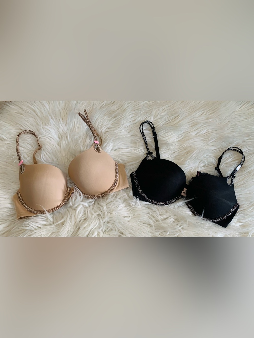 NWT Victoria's Secret Sexy Little Things Push Up Bra Bundle Black Nude Size 32D